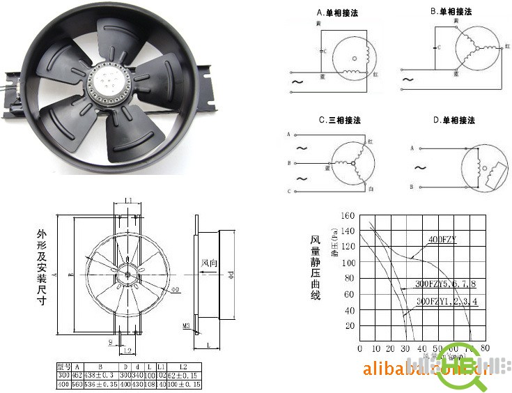 帶腳架軸流風機sfg74風量24500功率3kw報價